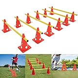 YRHome 6er Steckhürdenset Agility Ausrüstungs Set für Koordinationstraining, Hunde Set Agility...