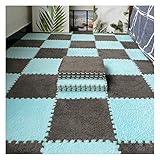 16 Stück Ineinandergreifende Plüsch-Schaumstoff-Fußmatten, Warmer Teppich, Ineinandergreifende...