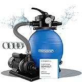 Monzana® Sandfilteranlage SF12K 10.200L/h bis 35.000L Pool Selbstansaugend 400 Watt 2in1 Adapter...