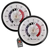 Lantelme 2 Stück Kühlschrankthermometer Selbstklebend Temperatur + - 50°C | Analog Bimetall...