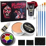 Halloween Makeup Spezialeffekt Haut Wachs, Afflano Nasen Narbenwachs 60g+ Fake Blood+Schwamm+...