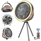 Mini Tragbar Camping Ventilator mit Licht, 10400mAh Wiederaufladbar Zeltventilator mit...
