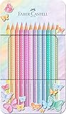 Faber-Castell 201910 - Buntstifte Set Sparkle Pastell 12-teilig, im Metalletui, dreikant,...