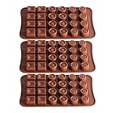 Pralinenform,Schokoladenform,Bonbons Backen form aus Silikon,Schokoladenform 3er Set Pralinen...