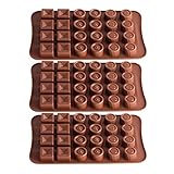 Pralinenform,Schokoladenform,Bonbons Backen form aus Silikon,Schokoladenform 3er Set Pralinen...