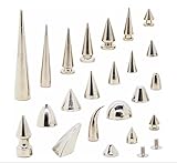 Culinavog 100 Sätze 7×10 mm Bullet Cone Spikes und Nieten, Metall Punk Ziernieten, Schraubnieten...