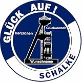 Tortenaufleger 'SCHALKE GLÜCK AUF!' mit Wunschtext – essbar & personalisierbar | Fußball-Party &...