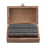 70 Stück Alphabet-Stempel, Vintage-Holz-Alphabet-Buchstaben-Stempel, Kleine Holzkiste für...