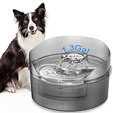 NPET Trinkbrunnen für Hunde und Katze, 5L Automatischer Wasserspender mit Wasserspritzschutz für...