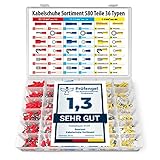 BEARTOOL® Kabelschuhe Set (580 Teile 36 Typen) Flachsteckhülsen, Flachstecker, Kabelverbinder Set,...