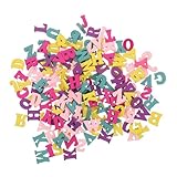 POPETPOP 200 Stück Bunte Holzbuchstaben DIY aus Robusten Holzscheiben für Basteln und Dekoration...