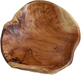 MIATTCLD Obstschale aus Natur Holz, Natur Holzschale SalatSchüssel, Handgemachte Dekoschale...