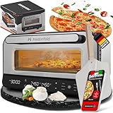Heidenfeld Pizzaofen | 1850 Watt bis 450°C - Backofen inkl. Pizzastein & Pizzaschieber - Pizzaofen...