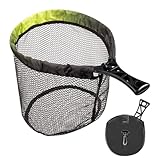 Fly Fishing NET - Klappbare Lande -Trout -Netz mit Griff, Faltbare Kompaktausrüstung Mesh Lande...