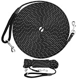 HAPPY HACHI Schleppleine für Hunde, Reflektierend Schleppleine Hundeleine mit Handschlaufe & 2...