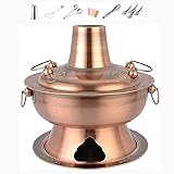 Yiustldd Mongolischer Hot Pot, klarer Suppen-Hotpot und chinesischer Holzkohle-Heiztopf sind...