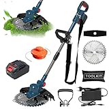 Elektrischer Rasenmäher, mit Akku, tragbarer Gartenmäher, 21 V, kabellos, 18000 mAh, mit...