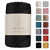 Sensy Premium 5 mm 104 Yards Polyesterseil 100% Polypropylen-Kordel Makramee-Kordel 5 mm...