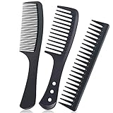 URAQT Breiter Zahnkamm Kit, 3PCS Profi Friseur Kamm, Barbier Haarstyling Salon Lockenkamm...