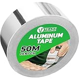 V1 Trade Aluminium Klebeband Hitzebeständiges 48mm x 50m - 1 Rolle Wasserdichtes Alu Klebeband zum...