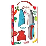 Chefclub Kids - Messer für Kinder, mit Fingerschutz, Klingenschutz und ergonomischen Griff, Blau...