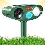 Katzenschreck, Ultraschall Garten Katzenabwehr mit Bewegungsmelder und LED Blitz, Solarbetrieb,...