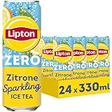 LIPTON ICE TEA Sparkling Lemon Zero, Kohlensäurehaltiger Eistee mit Zitronen Geschmack ohne Zucker,...