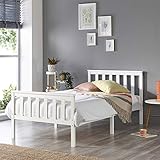 Aspire Beds Atlantic Massives zeitloses weißes Holzbett - Elegant im Shaker-Design, Hochwertige...