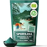 NaturaleBio Spirulina Pulver 100g. Natürliches und rohes Spirulina-Algen Pulver. Vegan und rein. In...