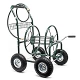 Wiltec Schlauchwagen ohne Schlauch, Schlauchaufroller für 5/8' (16 mm) Gartenschlauch bis 76 m, mit...