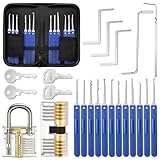 Eventronic- Lockpicking 17-Teiliges Dietrich Set mit 2 Transparentem Trainingsschlössern und...