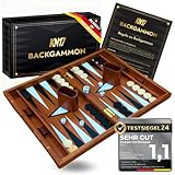 Backgammon Brettspiel -Das Gesellschaftsspiel für spannende Momente - Edles Reisespiel aus Holz,...