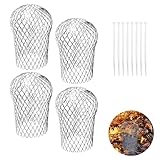 4 Stück Regenrinnen Laubschutz, Dachrinnen Laubschutz, Fallrohrschutz mit 8 Stück Kabelbinder,...