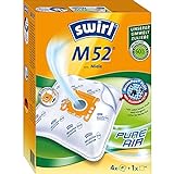 Swirl M 52 MicroPor Plus Staubsaugerbeutel für Miele Staubsauger, Anti-Allergen-Filter, 4 Stück...