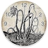 ARSHUN Runde Wanduhr Badezimmeruhr Oktopus Alte Zeitung Küche Zuhause Wohnzimmer Küche Wanduhr...