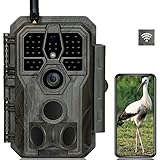 GardePro E8 Wildkamera WLAN mit App 48MP H.264 1296P Video, 27m Infrarot Nachtsicht Bewegungsmelder...