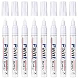 Permanent Marker Wasserfester Stift, 8 Weiß Wasserfeste Paint Marker Schnell Trocknender...