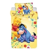 Jerry Fabrics Disney Winnie Puuh Babybett-Set, Baumwolle, Mehrfarbig, Größe 40x60 + 100x135 cm