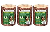 Moritz 3 Stück Schwedenfeuer Finnenfackel Naturholz Gartenfackel Leuchtfeuer für Garten Outdoor 3...