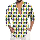 Hemd Herren Slim Fit-Karneval Herren Hemd Herren Karneval Langarmshirt Casual 3D Druck Hawaii...
