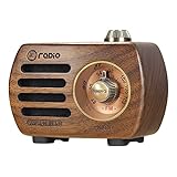 PRUNUS R-818 Holz Mini Radio Klein, Retro Radio mit Bluetooth Lautsprecher, tragbares FM UKW Radio,...