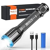 GEARLITE Hybride Taschenlampe LED Aufladbar, Lange Arbeitszeit Taschenlampe LED 10000 Lumen mit...