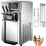 VEVOR Speiseeisbereiter Desktop Kommerzielle Softeismaschine 16-18 L/H 50Hz Eismaschine Ice Cream...