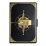 NectaRoy Reisetagebuch, Notizbuch mit Schloss, Tagebuch mit Code (Modell Kompass), Geheimbuch für...