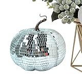 Disco-Kürbis-Dekor, künstliche Discokugel, Glitzer-Glasdekoration, Partyzubehör,...