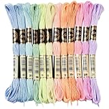 CABODYALS 12 Strang 96 m Anchor Stickgarn Blau Gelb Rosa Stopfgarn Kreuzstichgarn Buntes Embroidery...