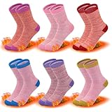 ZERULETS Kinder Mädchen Dicke Socken 6 Paare Thermosocken Wintersocken Warme Weihnachtssocken...