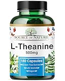 L-Theanin 500 mg – 180 Vegane Kapseln – Hochdosierte Aminosäure aus Grüntee | 6-Monatsvorrat |...