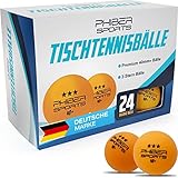 PHIBER-SPORTS Premium Tischtennisbälle - 3 Stern 40+ [24 Stück] Orange – Perfekte...