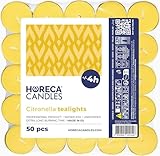 Horeca Candles - Citronella Teelichter - Set mit 50er Kerzen, Gelbe - Duftkerzen mit 4 Stunden...